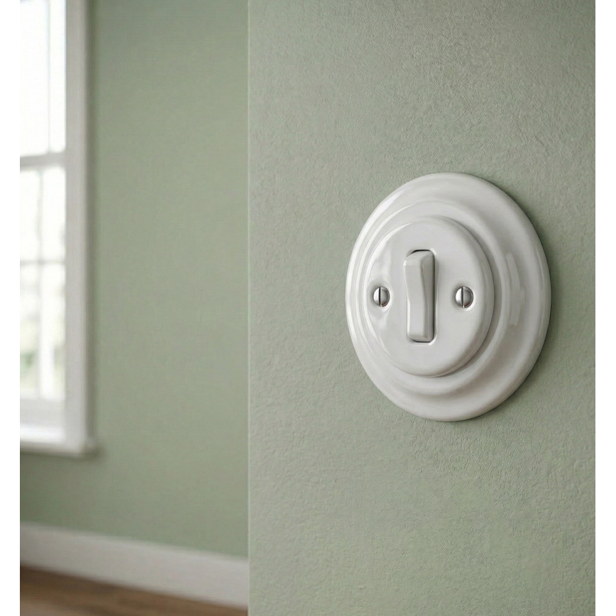 Bohemia-Design - Marco retro de porcelana, sencillo, blanco
