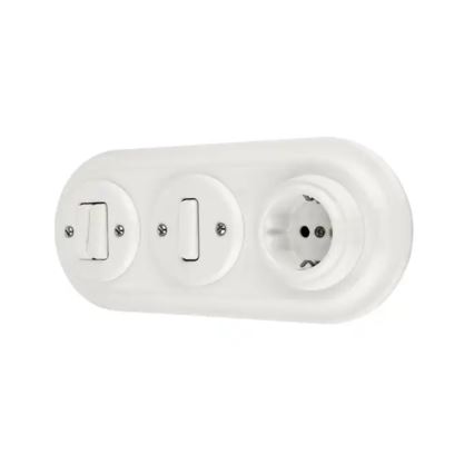 Bohemia-Design - Enchufe retro de porcelana SCHUKO 250V/16A sin marco blanco