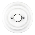 Bohemia-Design - Regulador rotativo retro de porcelana con marco 250V/10A blanco