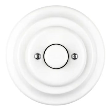 Bohemia-Design - Regulador rotativo retro de porcelana con marco 250V/10A blanco