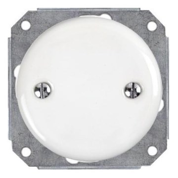 Bohemia-Design - Tapa retro de porcelana para instalación eléctrica, blanca