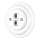 Bohemia-Design - Toma Ethernet retro de porcelana con marco, 2 puertos CAT.5E, blanca