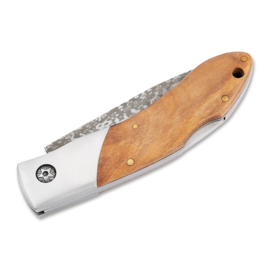 Böker - Cuchillo de bolsillo Magnum Caveman de acero damasco, 19,4 cm