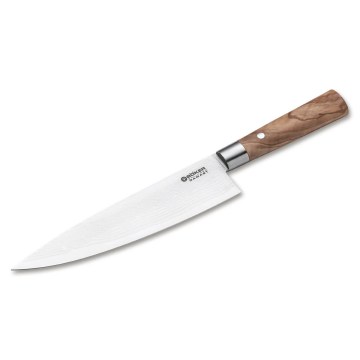 Böker - Cuchillo de cocina Damasco DAMAST OLIVE 21,2 cm madera de olivo