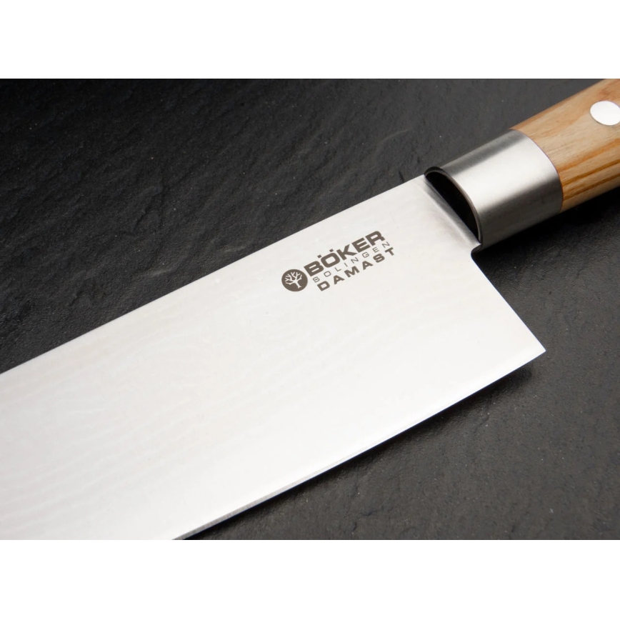 Böker - Cuchillo de cocina Damasco DAMAST OLIVE 21,2 cm madera de olivo