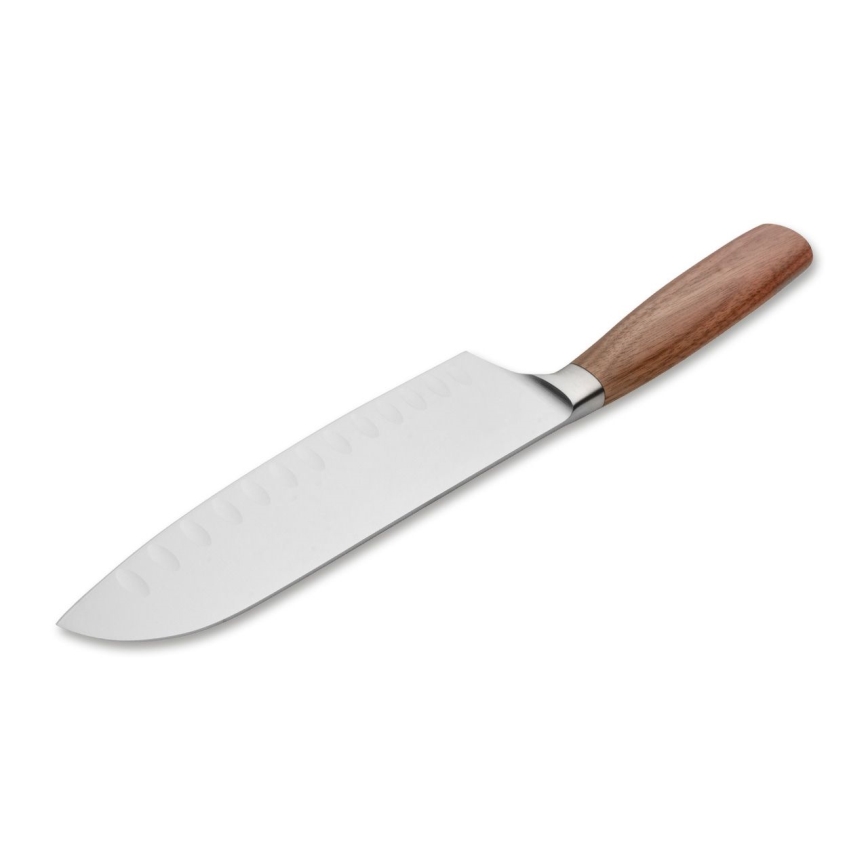 Böker - Cuchillo santoku de cocina CORE 16,5 cm, mango de nogal