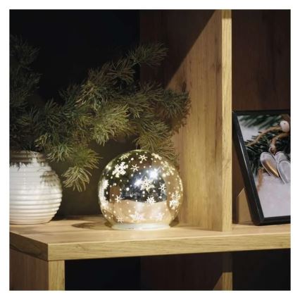 Bola decorativa navideña LED/0,3W/3xAA, diámetro 12 cm