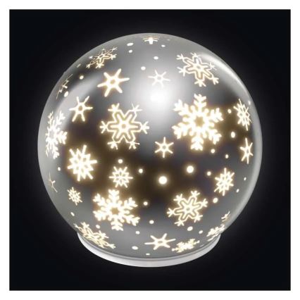 Bola decorativa navideña LED/0,3W/3xAA, diámetro 12 cm