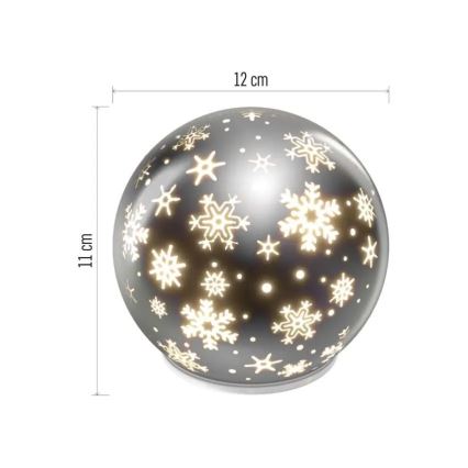 Bola decorativa navideña LED/0,3W/3xAA, diámetro 12 cm