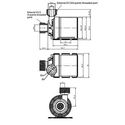 Bomba 24 V, 800 l/h