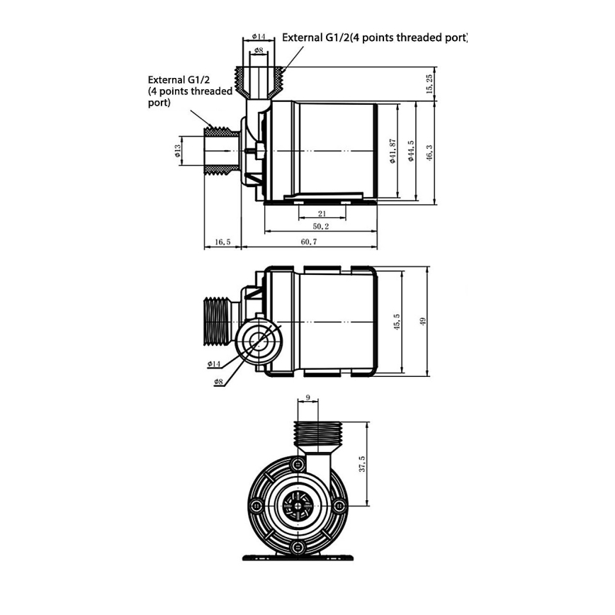 Bomba 24 V, 800 l/h