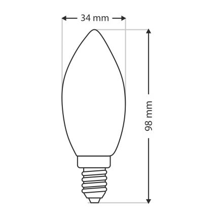 Bombilla industrial C35 E14/40W/230V 2700K
