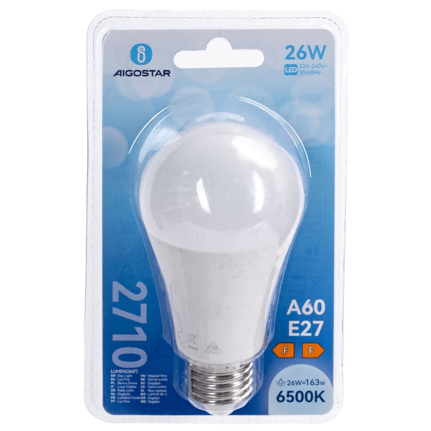 Bombilla LED A60 E27/26W/230V 6500K - Aigostar