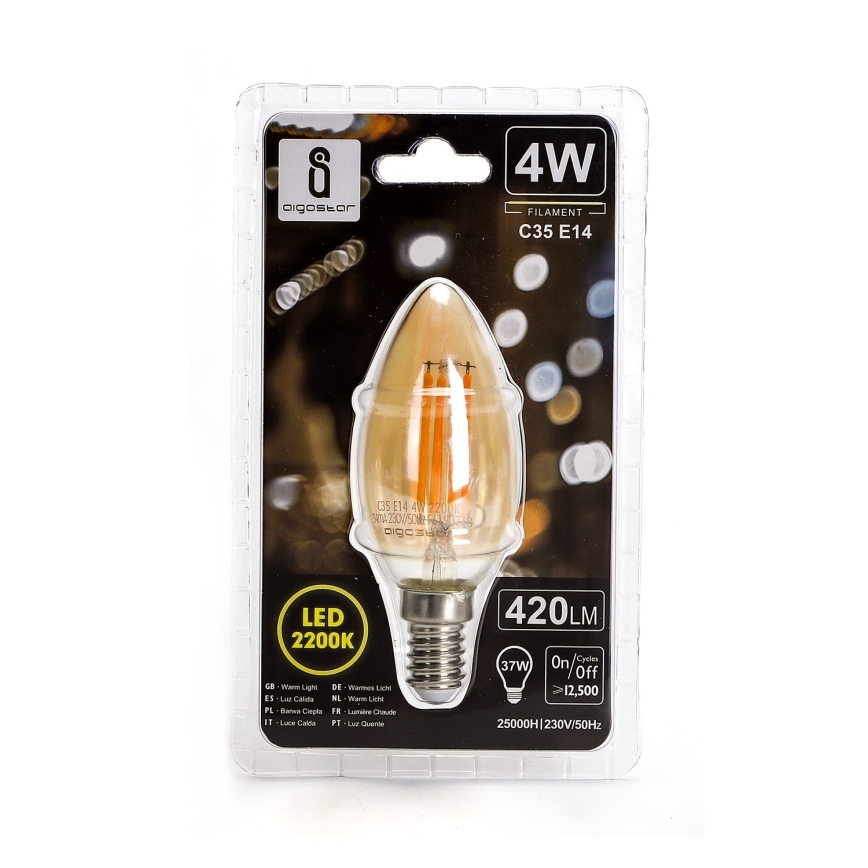 Bombilla LED C35 E14/4W/230V 2200K - Aigostar