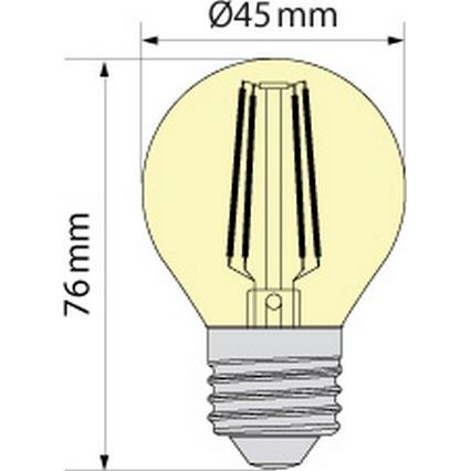 Bombilla LED CLASIC AMBER G45 E27/4W/230V 2200K -  Brilagi