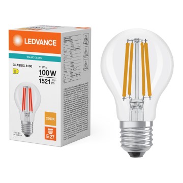 Bombilla LED CLASSIC FILAMENT A60 E27/11W/230V 2700K - Ledvance