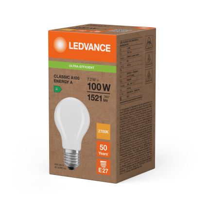 Bombilla LED CLASSIC FILAMENT A60 E27/7,2W/230V 2700K - Ledvance