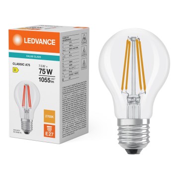 Bombilla LED CLASSIC FILAMENT A60 E27/7,5W/230V 2700K - Ledvance