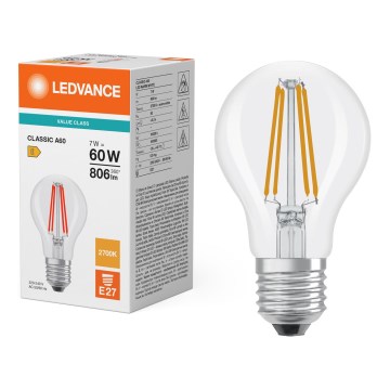 Bombilla LED CLASSIC FILAMENT A60 E27/7W/230V 2700K - Ledvance