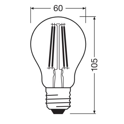 Bombilla LED CLASSIC FILAMENT A60 E27/7W/230V 2700K - Ledvance