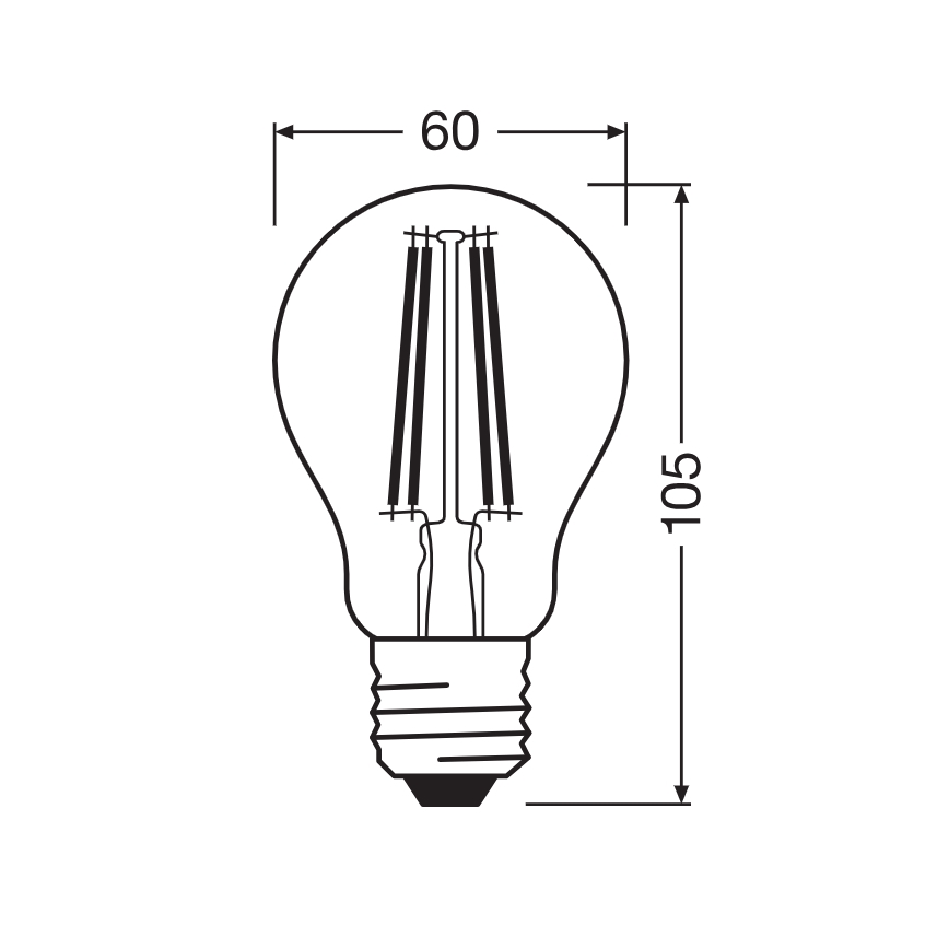 Bombilla LED CLASSIC FILAMENT A60 E27/7W/230V 2700K - Ledvance