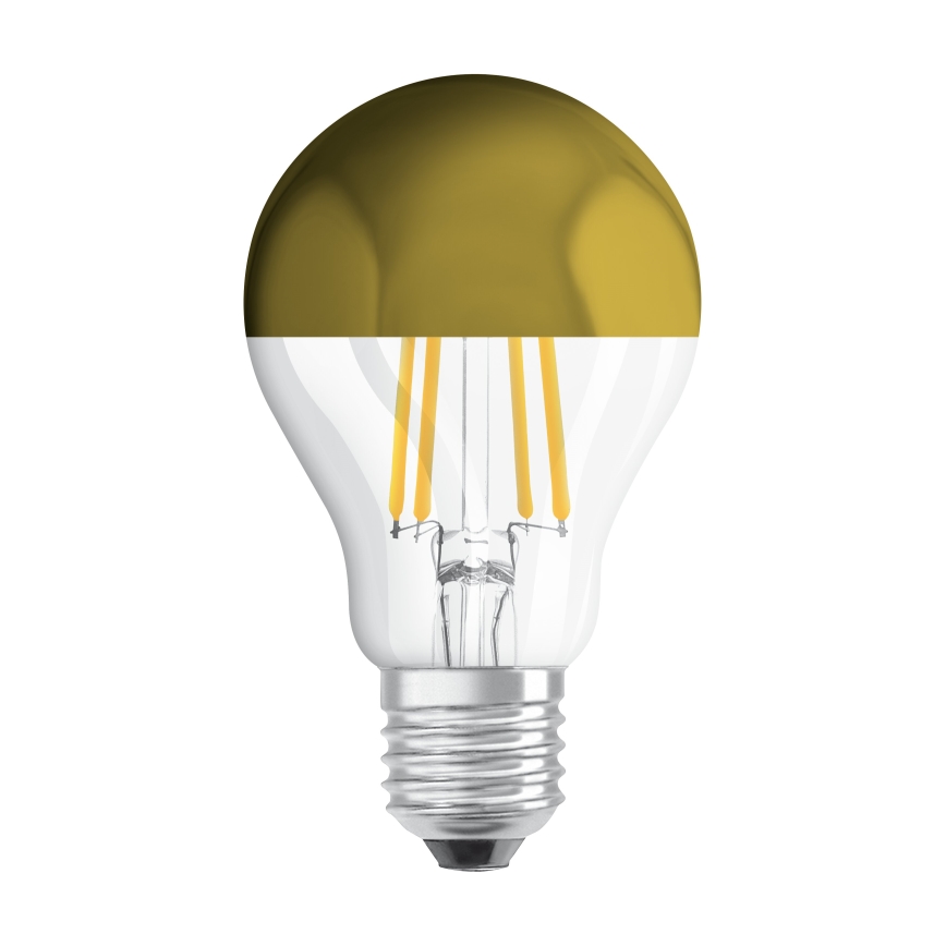 Bombilla LED con acabado espejo FILAMENT E27/6,5W/230V 2700K dorada - Osram