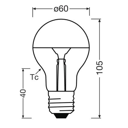 Bombilla LED con acabado espejo SUPERSTAR E27/7W/230V 2700K dorada - Osram
