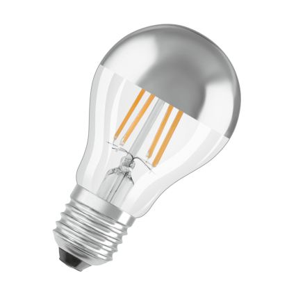 Bombilla LED con casquete reflectante FILAMENT E27/6,5W/230V 2700K plateada- Osram
