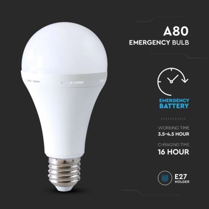 Bombilla LED con modo de emergencia A80 E27/12W/230V 4000K