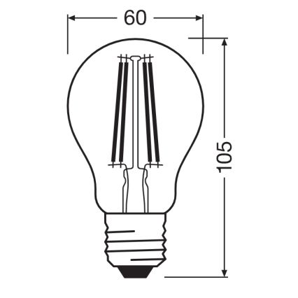 Bombilla LED con sensor crepuscular CLASSIC FILAMENT A60 E27/7,3W/230V 2700K - Osram