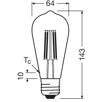 Bombilla LED de filamento clásico E27/6,5W/230V 4000K - Osram