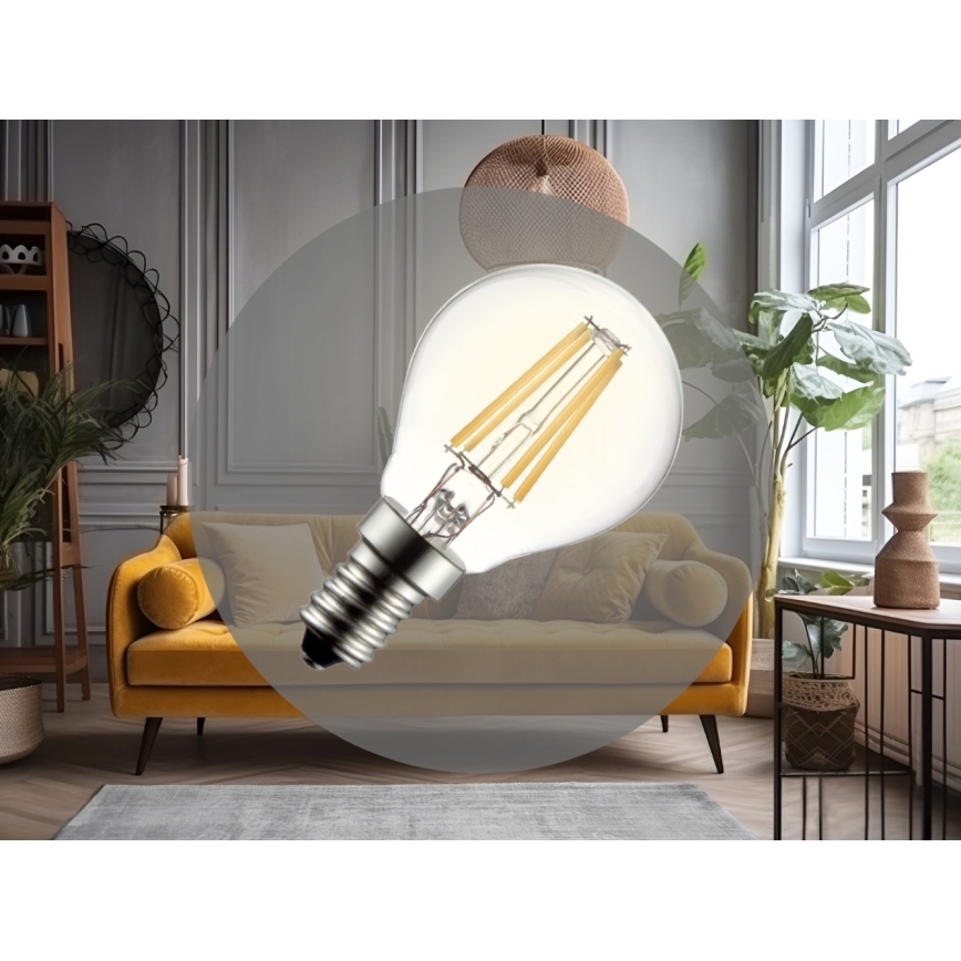 Bombilla LED de filamento G45 E14/6W/230V 3000K