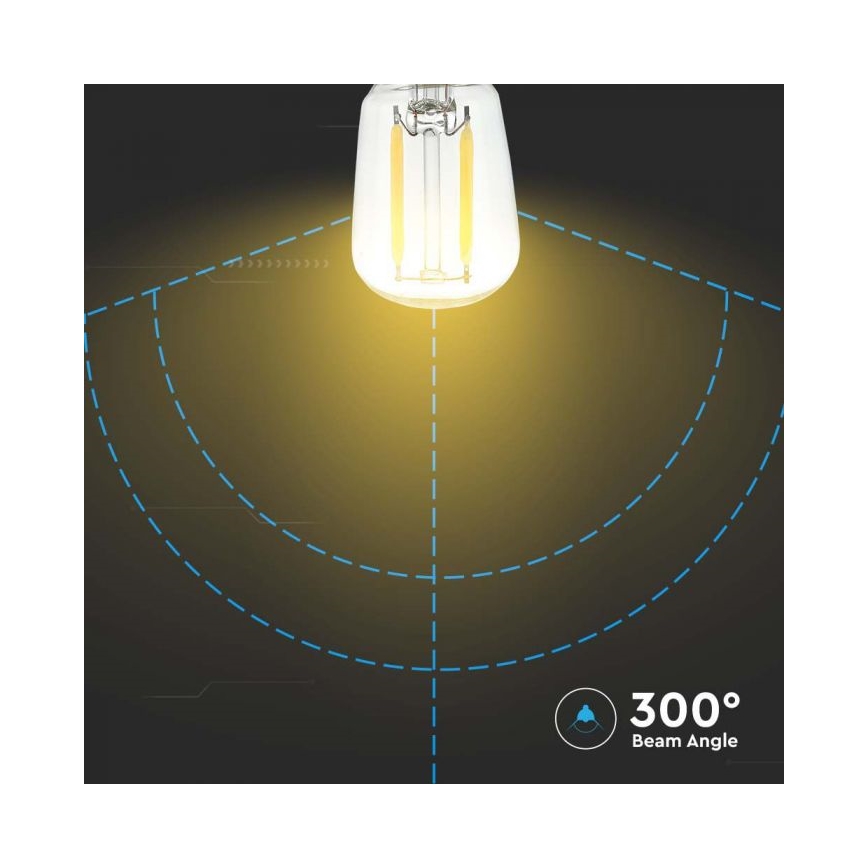 Bombilla LED de filamento ST26, casquillo E14, 2W, 230V, 3000K