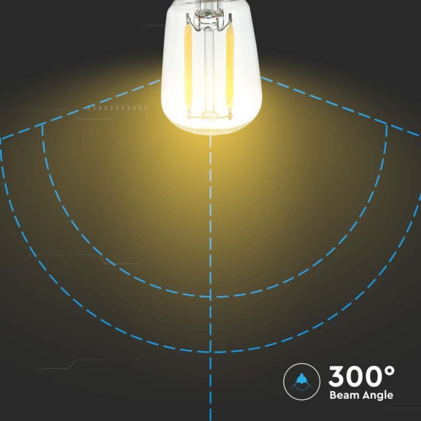 Bombilla LED de filamento ST26, casquillo E14 — 2 W, 230 V, 4000 K (blanco neutro)
