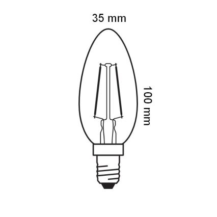 Bombilla LED de filamento vintage E14/2,5W/230V 2400K - Osram
