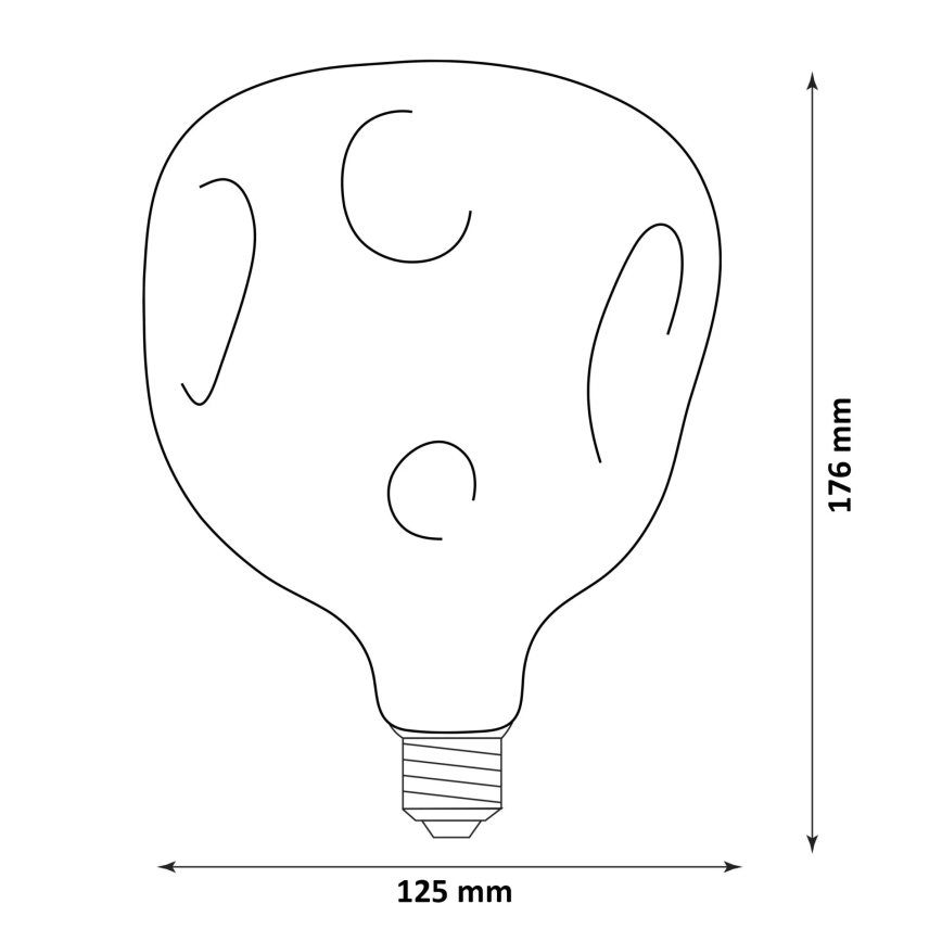 Bombilla LED de filamento vintage G125 E27/2,4W/230V 1800K