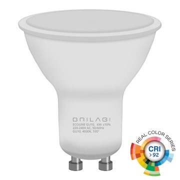 Bombilla LED ECOLINE GU10/6W/230V 4000K CRI 92 - Brilagi