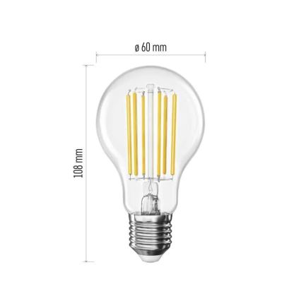 Bombilla LED FILAMENT A60 E27/7,2W/230V 2700K Clase energética A