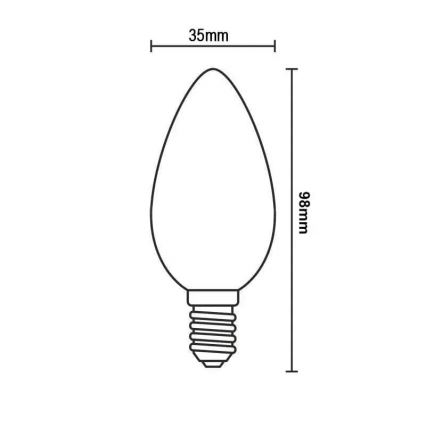 Bombilla LED WHITE FILAMENT C35 E14/4,5W/230V 4000K