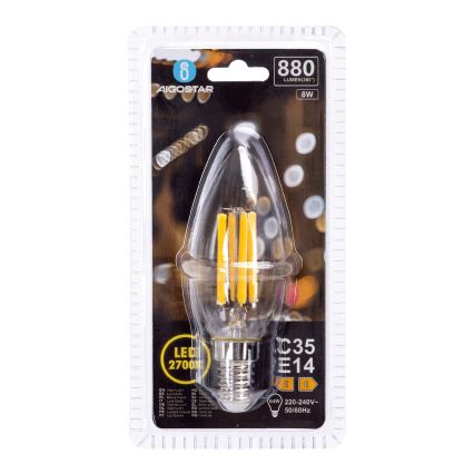 Bombilla LED FILAMENT C35 E14/8W/230V 2700K - Aigostar