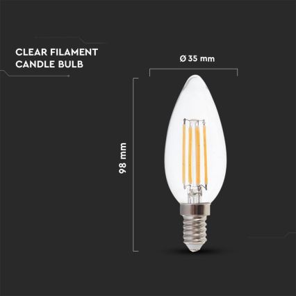 Bombilla LED FILAMENT E14/4W/230V 3000K