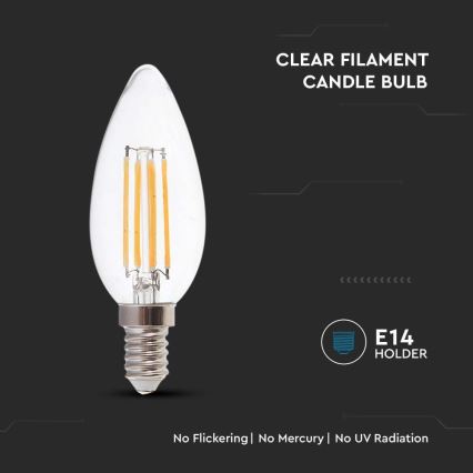 Bombilla LED FILAMENT E14/4W/230V 6500K