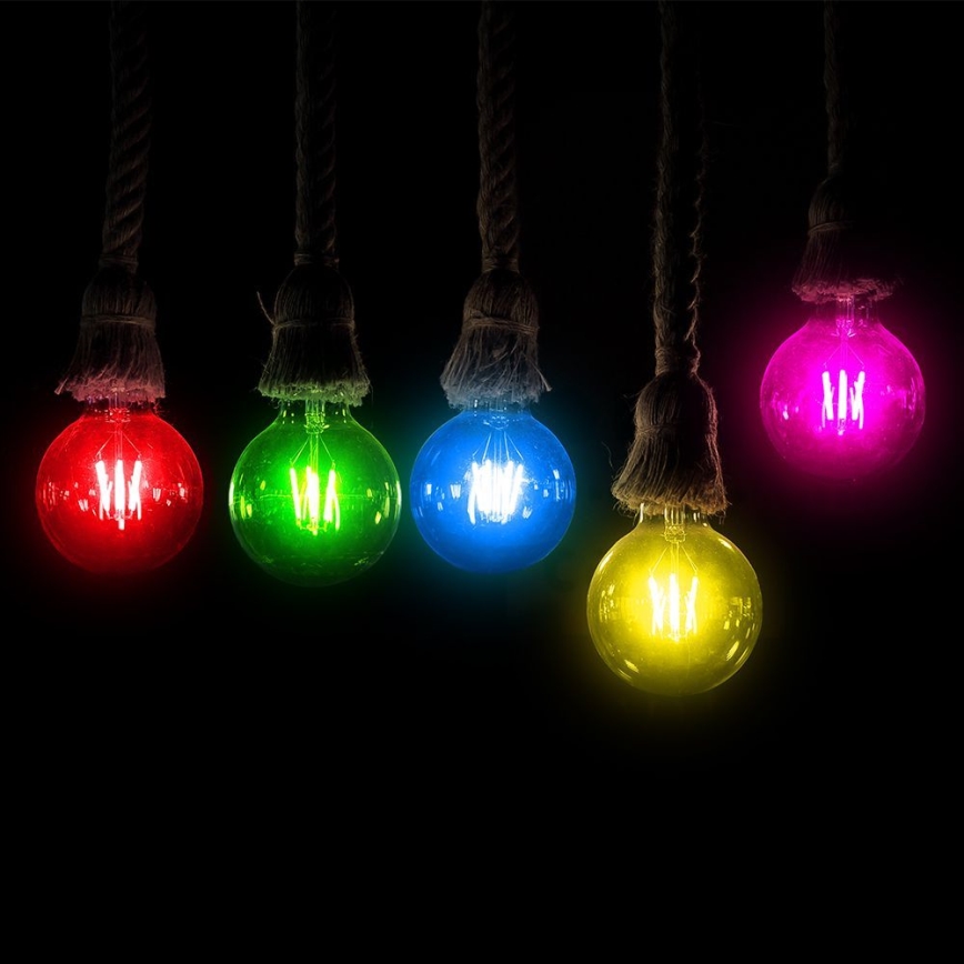 Bombilla LED FILAMENT G45 E27/2W/230V rojo