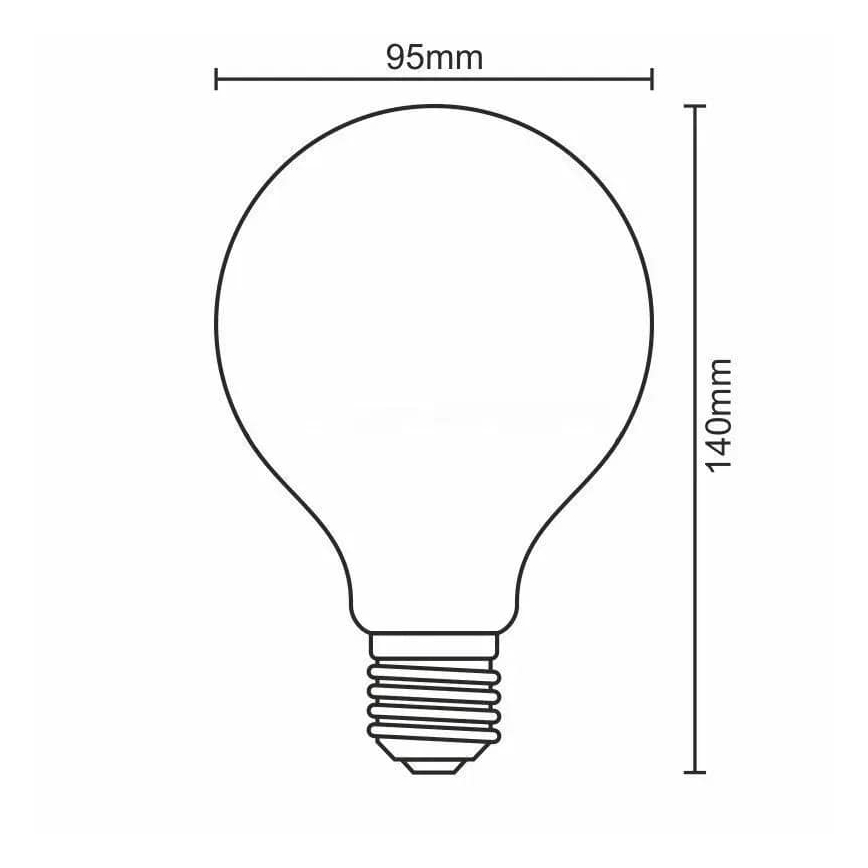 Bombilla LED FILAMENT SHAPE G95 E27/4W/230V 1800K Ahumado