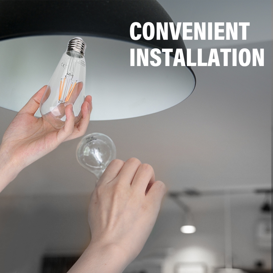 Bombilla LED FILAMENT ST64 E27/4W/230V 2700K - Aigostar