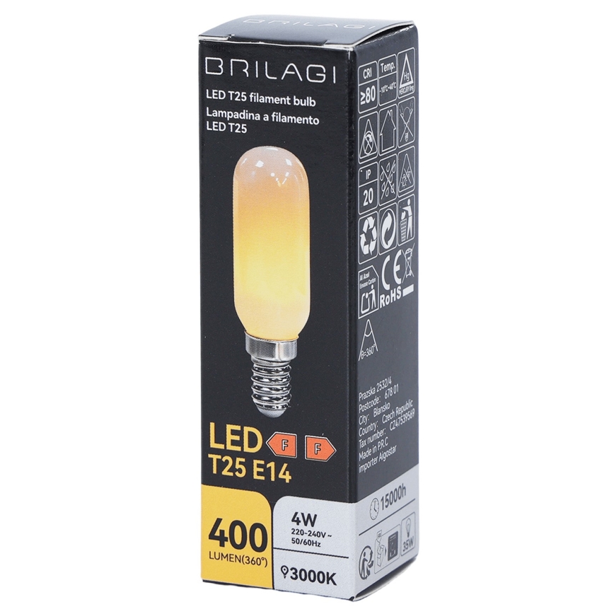Bombilla LED FILAMENT T25 E14/4W/230V 3000K - BRILAGI