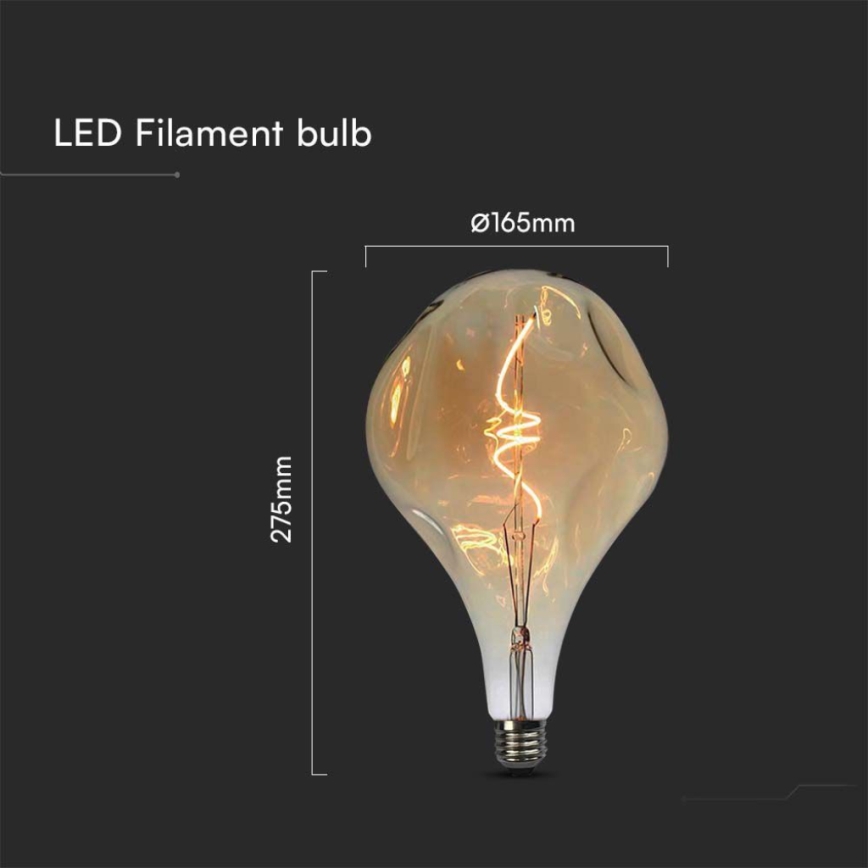 Bombilla LED Filamento A165 E27/4W/230V 1800K