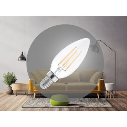 Bombilla LED Filamento C37 E14/6W/230V 4000K
