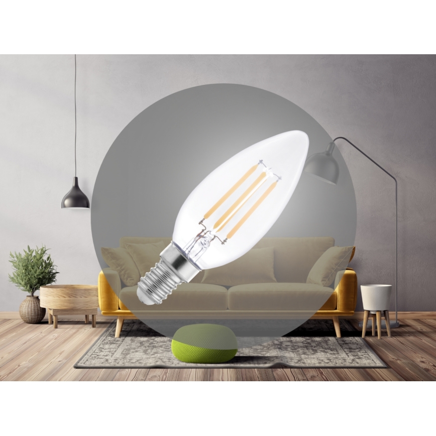 Bombilla LED Filamento C37 E14/6W/230V 4000K