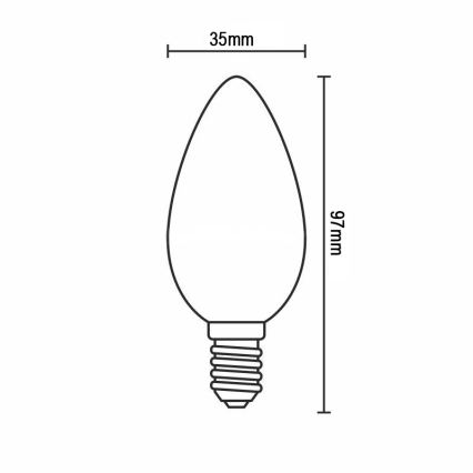 Bombilla LED Filamento C37 E14/6W/230V 4000K